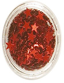 Stargazer Red Star Face & Body Glitter - Makeup Stars for Face, Body & Festival Looks - Party & Costume Makeup - Cruelty-Free
