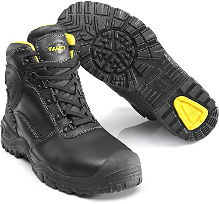 Mascot F0165-902-0907 Footwear Industry Batura Plus S3 Sicherheitsstiefel, Schnürsenkel, Schwarz/Gelb, 39 Größe