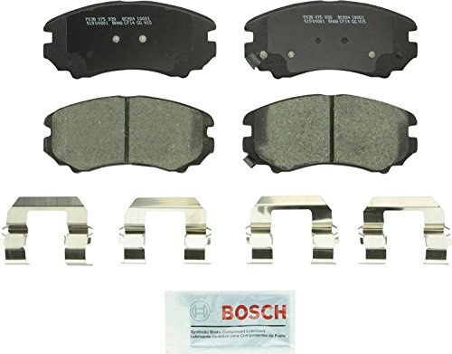 BOSCH BC924 QuietCast Premium Ceramic Disc Brake Pad Set - Compatible with Select Hyundai Azera, Elantra, Sonata, Tiburon, Tucson; Kia Amanti, Magentis, Optima, Soul, Sportage; FRONT