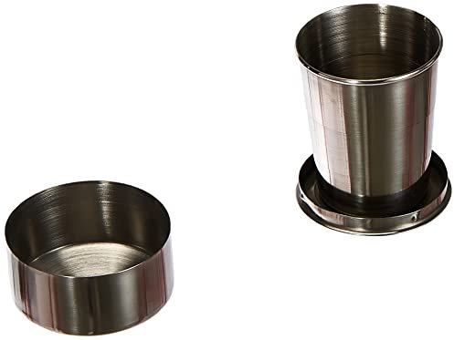 Ferrino, Bicchiere Richiudibile In Acciaio Inox da Campeggio Grigio, 7 cm