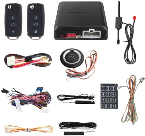 Oberseite Qualität Smart Schlüssel Pke Auto Alarm System mit Fernbedienung Motor Start Starter Druck Start Knopf & Touch Passwort Schlüssellos Go System Duplikat Ungeschliffen Schlüssel Klinge
