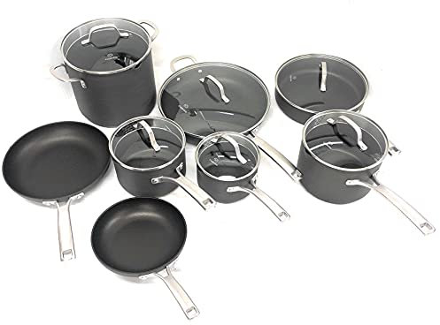 Calphalon Classic Nonstick Cookware Set, 14-Piece, Grey (1943336)