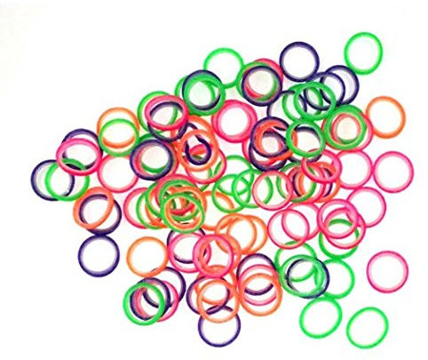 Cayenas Kieferorthopädische Gummibänder, 0,64 cm, 500 Stück, Neon, mittlere Kraft 3,5 oz, kleine Gummibänder für Schleifen, Dreadlocks, Dreadlocks, Puppenhaare, Zöpfe, Pferdemähne, Pferdeschwanz