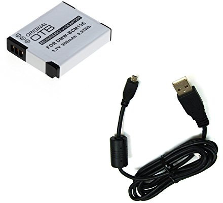 bg-akku24 Akku und Ladekabel, Datenkabel, USB-Kabel für Panasonic Lumix DMC-FT5, DMC-TZ41, DMC-TZ55, DMC-TZ56, DMC-TZ57, DMC-TZ58, DMC-TZ60, DMC-TZ61, DMC-TZ70, DMC-TZ71 - DMW-BCM13E, DMW-BCM13