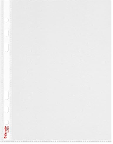 Esselte Klarsichtfolien mit Multilochung (A5, Öffnung oben, 70 Mikron, Hochformat), 100 Stück transparent