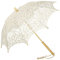 VON LILIENFELD Sombrilla de Encaje Mujer Sombrilla Novia Vivienne, Crema, Diamètre : 80 cm; Longueur du manche : 78 cm, Paraguas de caña