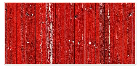 banjado Magnettafel weiß 78 x 37cm / Magnetwand Metall/Magnetpinnwand als Memoboard/Pinnwand Magnettafel Küche, Büro, Kinderzimmer inkl. 4 Magnete & Montageset - Motiv Rote Holzlatten