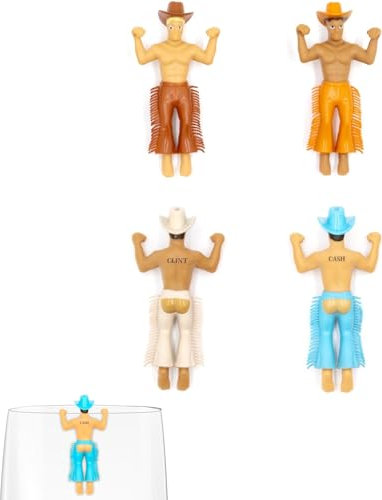 NPW Novelty Drink Glass Markers Set of 4 - Drinking Chaps Drink Markers