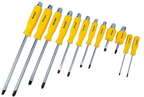 Blue Spot Tools 12058 12 Piece Hexagonal Shank Bolster Screwdriver Set