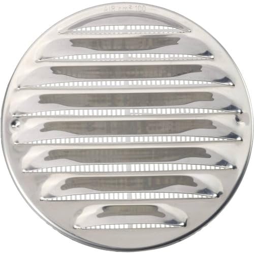 Wallair N31835 Lüftungsgitter Edelstahl geeignet für Rohrdurchmesser: 10 cm