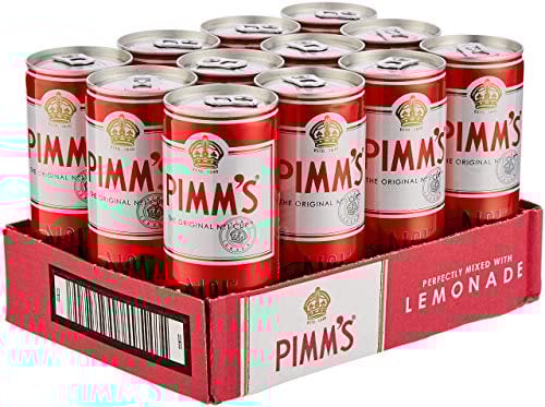 Pimm's No. 1 Cup & Lemonade | 5.4% vol | 12 x 250ml | Pre-Mixed & Ready to Drink | Iconic British Cocktails | Serve Chilled | Cocktail Cans | Ideally Portable for Picnics