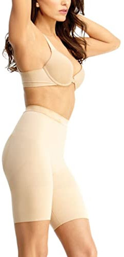 SlimMe Thigh Shapewear Shorts, High Waisted Tummy Control Shorts - Sizes S to Q2, Nude, Q2