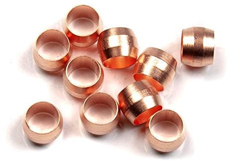 6mm Compression Olives Copper for 6mm Copper Plumbing Pipe (Pack of 10)
