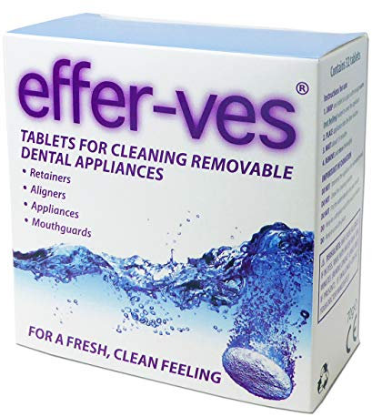 Effer-Ves Cleaning Tablets Orthodontic Retainers Aligners, Mouthguards by Fittydent, 32 Count