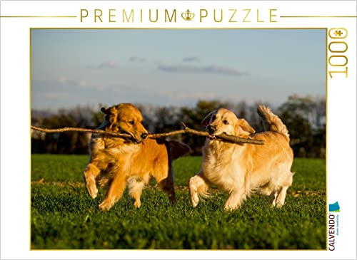 CALVENDO Puzzle EIN Motiv aus dem Kalender Das Glück hat einen Namen - Golden Retriever | 1000 Teile Lege-Größe 64 x 48 cm Foto-Puzzle für glückliche Stunden