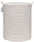 Sea Team 19.7 Inch Large Sized Waterproof Coating Ramie Cotton Fabric Folding Laundry Hamper Bucket Cylindric Burlap Canvas Storage Basket with Stylish Grey Stripe Design