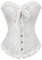 Grebrafan Corsage übergröße Klassische Brokat Korsett Korsage (EUR(46-48) 5XL, Weiß)
