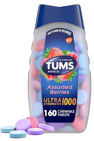 Glaxo Smithkline Consumer B001G7QOU6 Ultra Strength Assorted Berrie Antacid Chewable Tablet for Heartburn Relief, Pack of 160