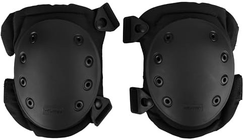 Mil-Tec Pro Rodilleras, Hombres, Negro, Talla única