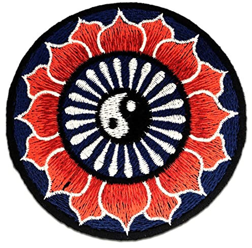 Catch the Patch Lotus Yin Yang Spirituell - (Größe: Ø 8 cm) – Kultige Aufnäher zum Aufbügeln & Aufnähen – Für Jacken, Rucksäcke, Shirts & Cosplay – Ein Must-have für DIY-Fans