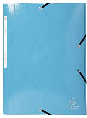 Exacompta 55929E Premium Einschlagmappe Iderama. Aus beschichteten Colorspan-Karton DIN A4 mit 2 Gummizügen und 3 Klappen 1 Stück Zufallsfarbe Sammelmappe Dokumentenmappe