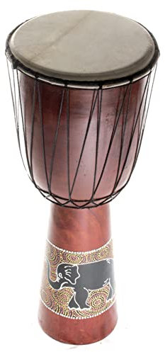 50cm Djembe Trommel Bongo Holztrommel Drum Darbuka Guter Klang Elefant Bemalt