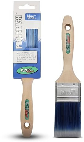 Axus Decor Pro small Paint Brush (Blue) - 2/50mm - bristle brush for wall & ceiling paint, Synthetic Hair, Beavertail Handles, Rust-Resistant Stainless Steel, Compatible with Brushmate vapour boxes