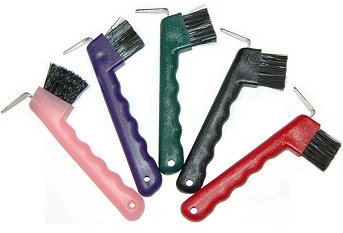 plastic (with brush) hoof pick - purple(Violett)