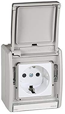 Simon 4490432-035 - Base Enchufe Bipolar Con T.T.Lateral Gris 10/16A 250V Emb.Rapido