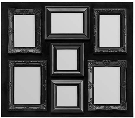Premier Housewares Multi-Photo Frame for 3 Rectangular Photos of 4 x 6-Inch/2 Rectangular Photos of 5 x 7-Inch/2 Square Photos of 4 x 4-Inch Size, Black