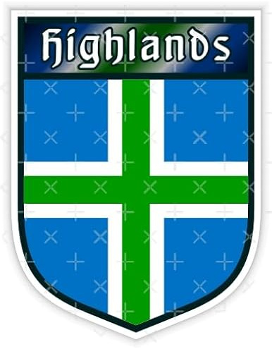 Highlands Schottland Scottish Shield UK 100 mm (10,2 cm) Vinyl Bumper Aufkleber, Aufkleber