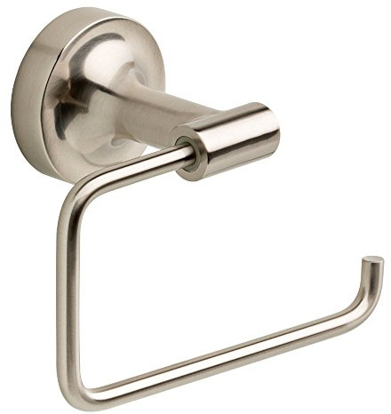 Franklin Brass Voisin (1-Pack) Toilet Paper Holder Satin Nickel Tissue Roll Holder for Bathroom Organization and Storage European Single Post Toilet Tissue Holder Wall Bathroom Accessories VOI50-SN