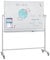 FRANKEN Mobiles Whiteboard, doppelseitig, emailliert, magnetisch, beschreibbar, trocken abwischbar, Whiteboard mit Ständer und Rollen, mit Metallgestell und schwenkbarem Rahmen, 150 x 100 cm, ST202