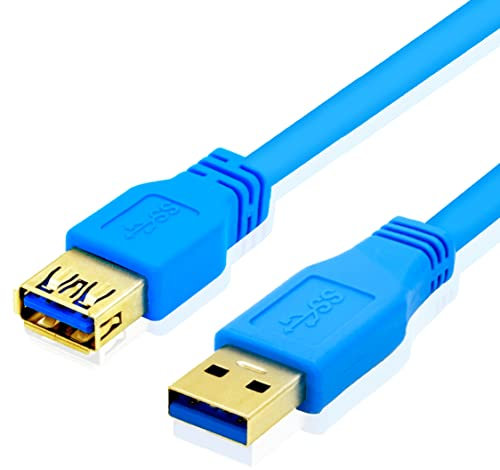 BIGtec 2m USB 3.0 Verlängerung Kabel Verlängerungskabel A-USB-Stecker auf B-USB-Buchse 5 GBit/s blau für Kartenlesegerät,Tastatur, Drucker, Scanner, Kamera, Hub, Maus