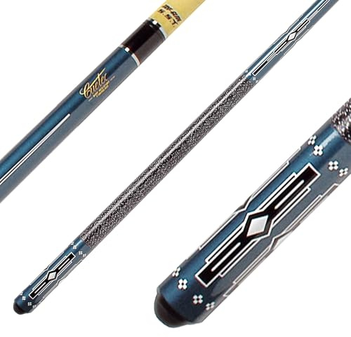 Winsport Cuetec Billardqueue Serie NewLine, Profi-Cue, Ahornholz mit High-Tech Fiberglasüberzug, Tournament Poolqueue, Leinengriffband, 2-TLG. 147 cm, 13 mm weiß, blau und rot