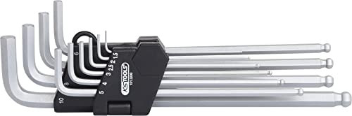 KS TOOLS 151.3200 Jeu de clés mâles 6 pans a tête sphériques sur support, 10 pièces