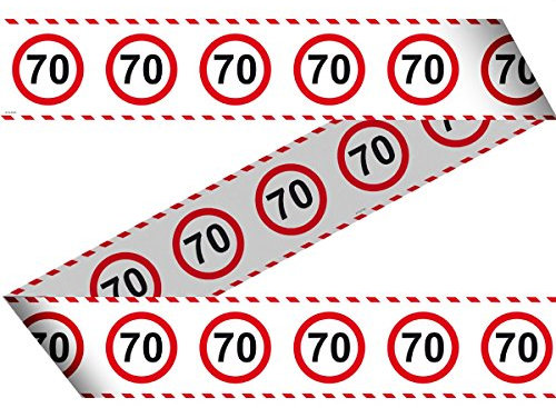 Folat 28470 - Absperrband - 15 m - Verkehrszeichen - Zahl 70-1 STK.