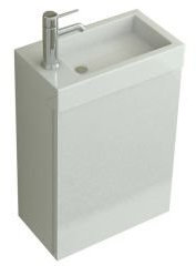 Jet-Line® | Badmöbel Set Badset Aarau| Waschtisch | weiß | Hochglanz | Unterschrank | Badmöbelset | Waschbecken / 40 cm Breit | Gäste WC | Badmöbelunterschrank