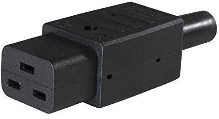 as - Schwabe Kaltgerätesteckdose - Typ C19 - Gerätesteckdose für bis 70° C - Thermoplast-Gerätesteckdose - 2-polig - Anschlussleitungen bis max. 3G1,5-230 V / 10 A - Made in Germany - schwarz, 62085