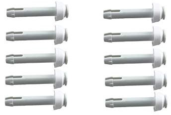 poolomio® Stift Splint Pin für Intex Frame Pool, 10er Pack, inkl. Gummikappen, Ersatzteil für Intexpool, Länge: 60 mm