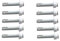 poolomio® Stift Splint Pin für Intex Frame Pool, 10er Pack, inkl. Gummikappen, Ersatzteil für Intexpool, Länge: 60 mm