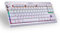 MechanicalEagle Z-77 Multicolori Retroilluminato 87-Tasti Tastiera Meccanica con Layout Americano Interruttore Blu, per Giocatori Dattilografi Gamer Ufficio - Bianca