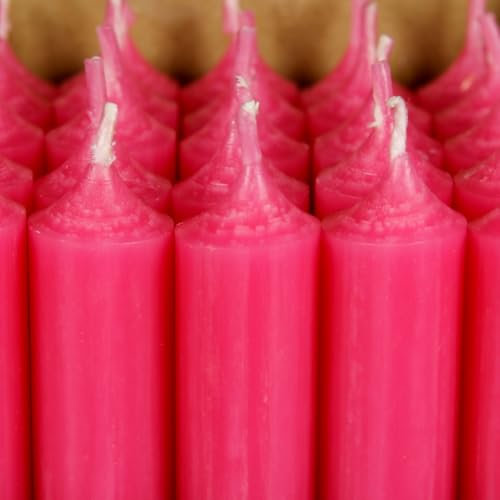 Bütic GmbH Stabkerzen durchgefärbt 180mm x Ø 22mm - Kerzen hochgereinigt, Brenndauer 8h, geruchsneutral, rußarm mit rückstandsfreiem Abbrand, Farbe:Pink, Set mit:8 Stück