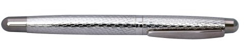 Otto Hutt design 02 Füllfederhalter 028-61053 – Füller aus 925er Sterling Silber mit Waben Guilloche und glänzender Oberfläche in der Farbe Silber – Federstärke F