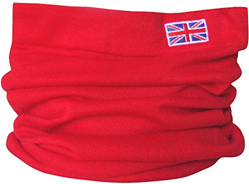 TeddyT's Great Britain Union Jack Flag Super Soft Fine Knit Winter Neck Snood Scarf (Red)