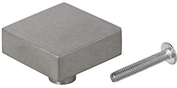 Massiv Edelstahl Möbelknopf Möbelgriff matt gebürstet 32x32mm Schrankknopf Schubladenknopf quadratisch Möbelbeschlag