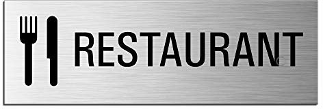 Schild Restaurant Türschild 240 x 80 mm Türschild Aluminium selbstklebend Nr.26031-S