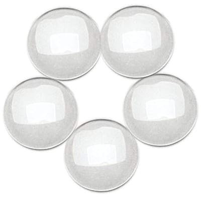 Dophee 30Pcs Crystal Clear Round Cabochon Flat Back Clear Glass Dome Tile Jewellery Making Craft Costume Eyes,20mm
