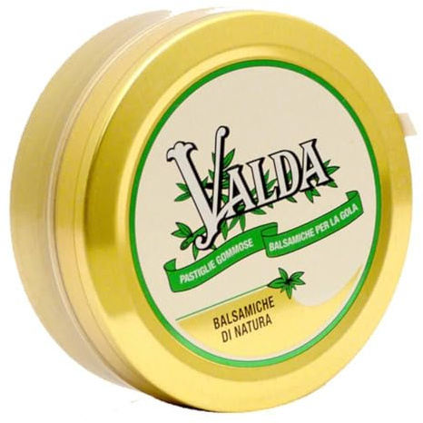 Valda Caramelle per La Gola, Pastiglie Gommose Balsamiche, con Granelli di Zucchero, all'Olio Essenziale di Eucalipto e Levomentolo, 50 G