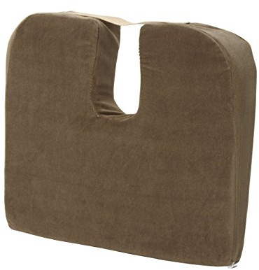 DMI Gradual Slope Seat Cushion for Coccyx, Sciatica and Tailbone Pain Used With Dining Room Chairs, Desk Chairs, Car Seats or Wheelchair Cushions, Machine Washable-Cover, 15 Inch, Camel